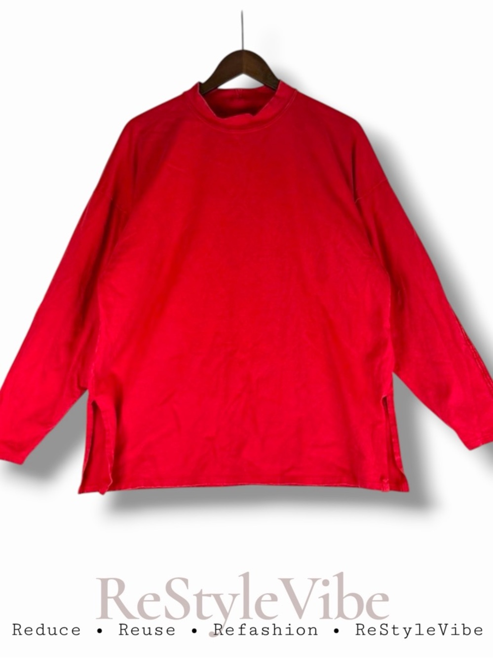 WE THE FREE PEOPLE Women’s Size XS Tee Shirt Mock Neck Oversized Long Sleeve Fit